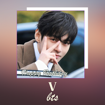 Вітальна листівка BTS V "HAPPY BIRTHDAY" 70051 фото