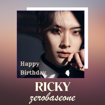 Вітальна листівка ZEROBASEONE Ricky "HAPPY BIRTHDAY" 70193 фото